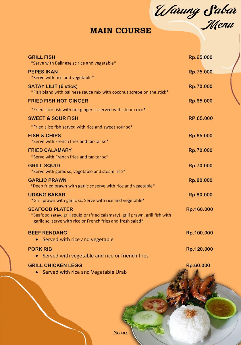 Warung Sabar Menu - Image 1